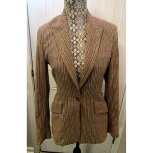 Vintage Barneys New York Blazer Italian Brown Fitted Jacket Lined Womens Sz 6